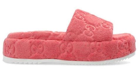 gucci platform slides pink|gucci slides pink fluffy.